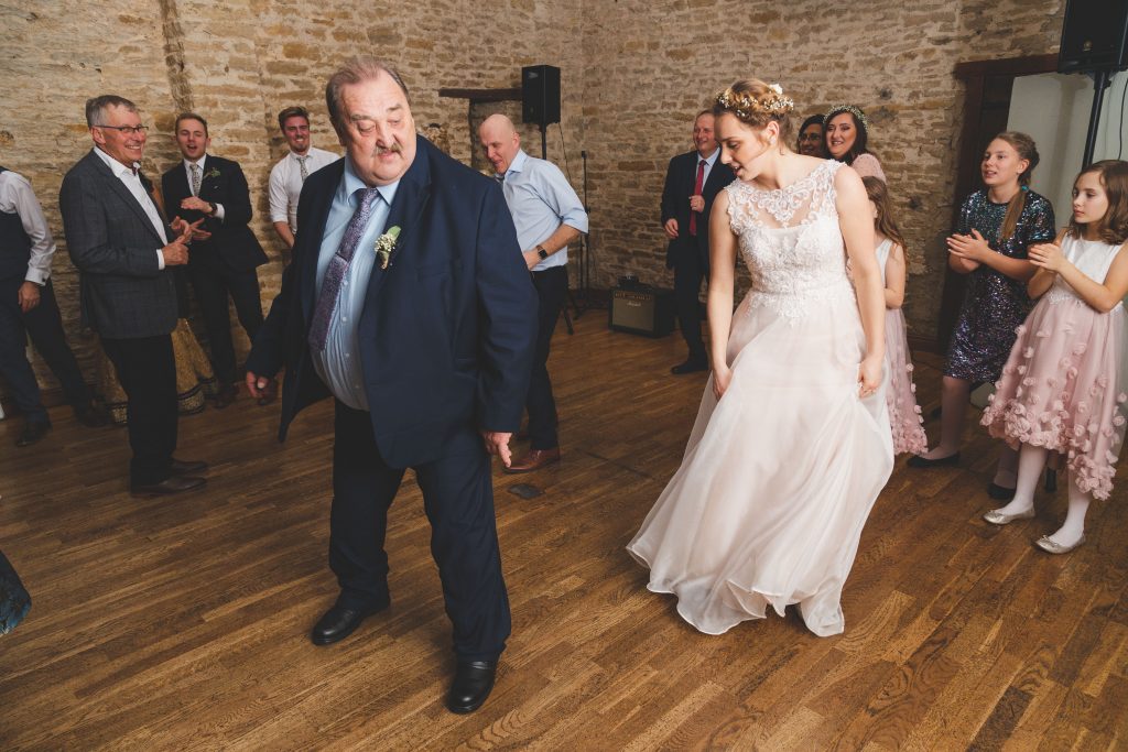 banbury oxfordshire winter wedding father and daughter dancing