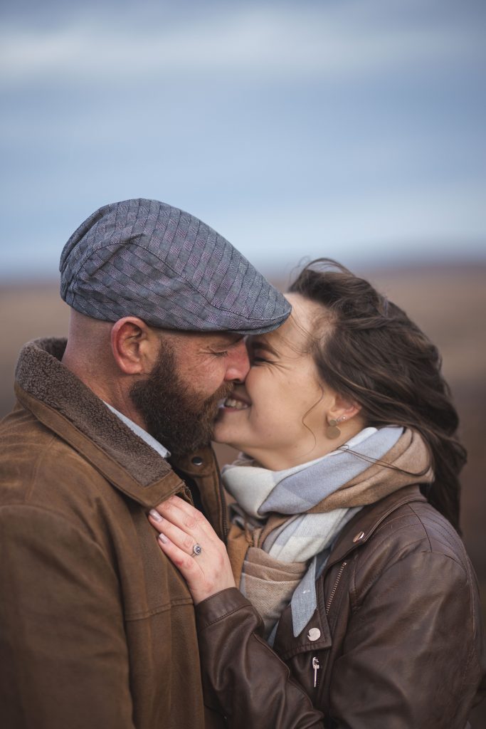 Marli + Andre wicklow mountains engagement shoot couple kissing