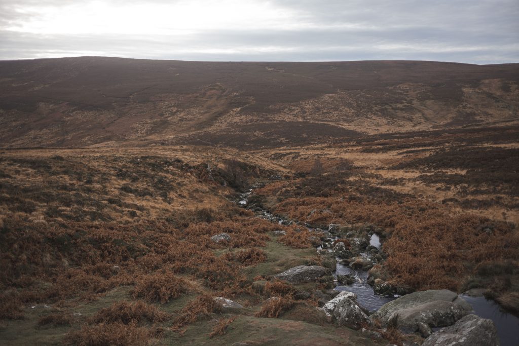 wicklow mountains landscape on a cloudy day