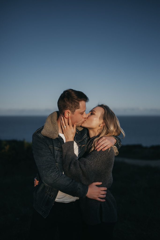 Aine + Slavik Howth Engagement Session kissing